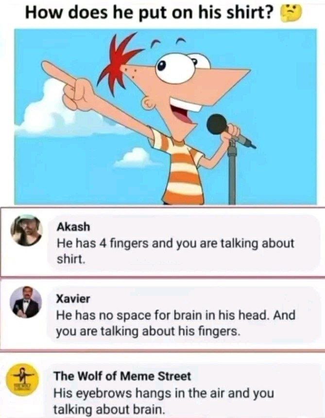 How does he put on his shirt? akash he has 4 fingers and you are talking about s