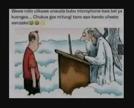 Wewe ndlo ulikuwa unatizia bubu microphone kwa ber yà kuongea chukua gas mitungi