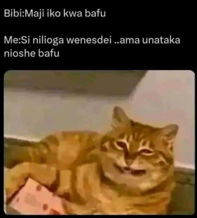 Bibimaji iko kwa bafu mesi nilioga wenesdei ama unataka nioshe bafu