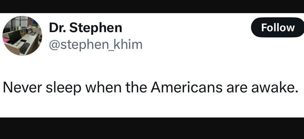 Dr. stephen stephen_khim follow never sleep when the americans are awake.
