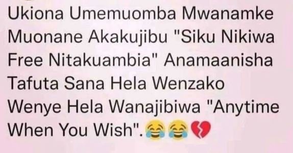 Ukiona umemuomba mwanamke muonane akakujibu siku nikiwa free nitakuambia anamaan