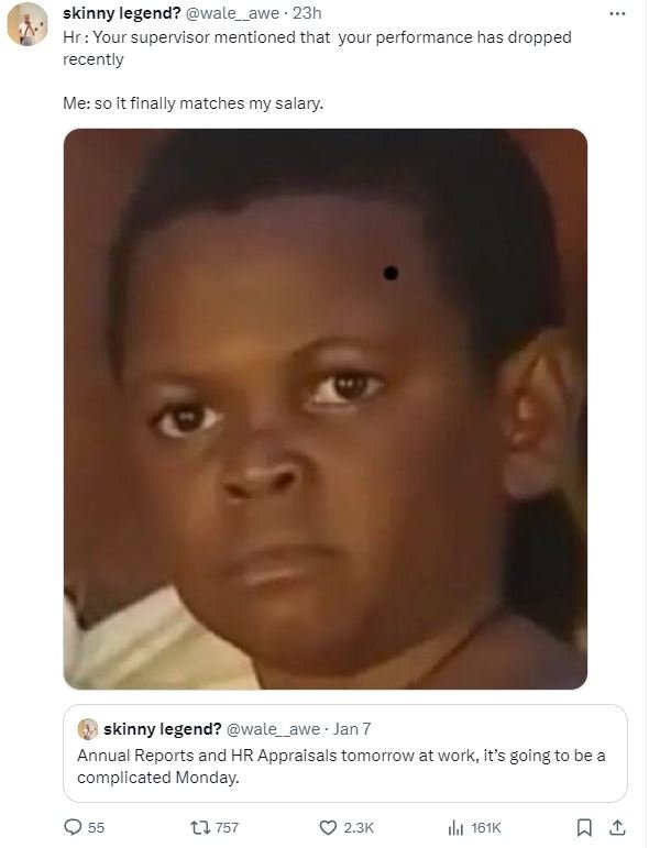 Skinny legend? wale awe 23h hr your supervisor mentioned that your performance h