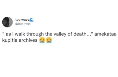 Too wavy klvutsss as walk through the valley of death. amekataa kupitia archives