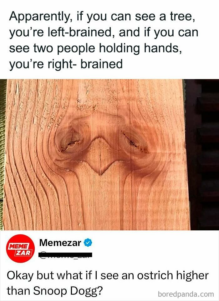 Apparently if you can see a tree, you're leftbrained, and if you can see two peo