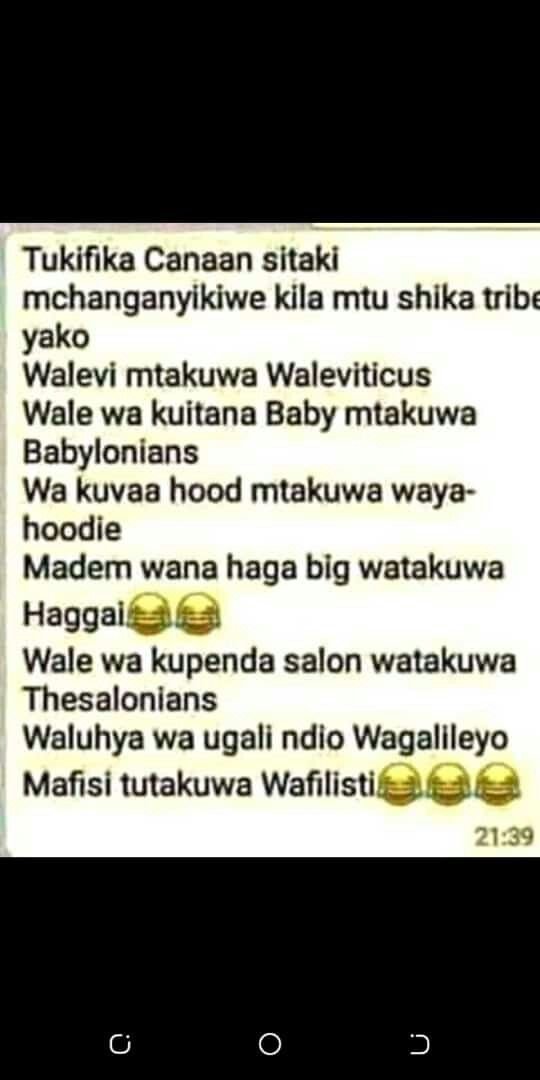 Tukifika canaan sitaki mchanganyikiwe kila mtu shika tribe yako walevi mtakuwa w