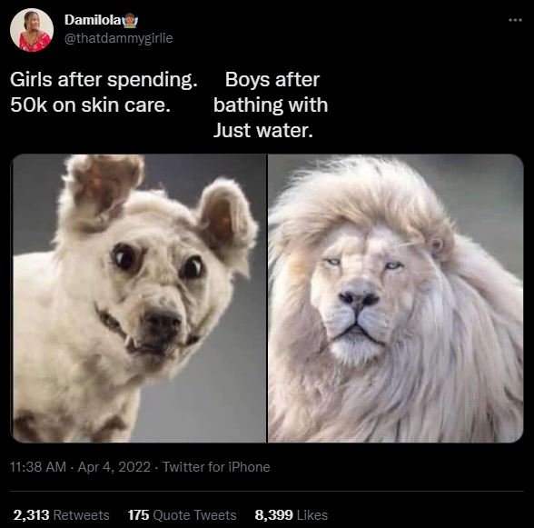 Damilola thatdammygirlie girls after spending. boys after 5ok on skin care. bath