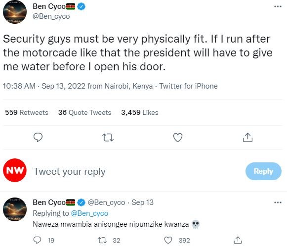 Ben cycoi ben_cyco security guys must be very physically fit. if run after the m