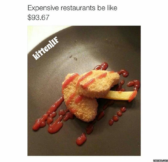 Expensive restaurants be like 893.67 kittenlif