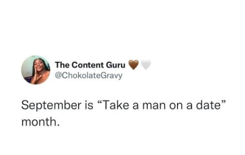 The content guru chokolategravy september is take a man on a date month