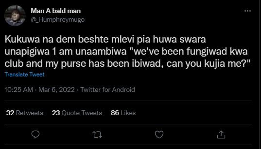 Man A bald man _Humphreymugo Kukuwa na dem beshte mlevi pia huwa swara unapigiwa