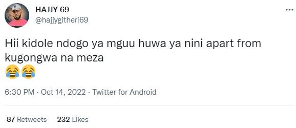 Hajjy 69 hajjygitheri6g hii kidole ndogo ya mguu huwa ya nini apart from kugongw