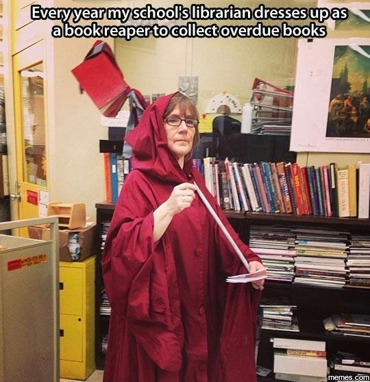 Everyyearmyschoolslibrariandressesupas bookreapertocollectoverduebooks mee