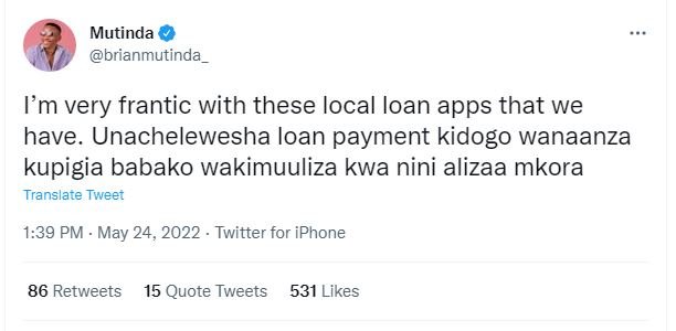 Mutinda brianmutinda pm very frantic with these local ioan apps that we have. un