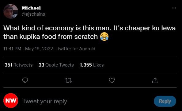 Michael ajschains what kind of economy is this man. it's cheaper ku lewa than ku