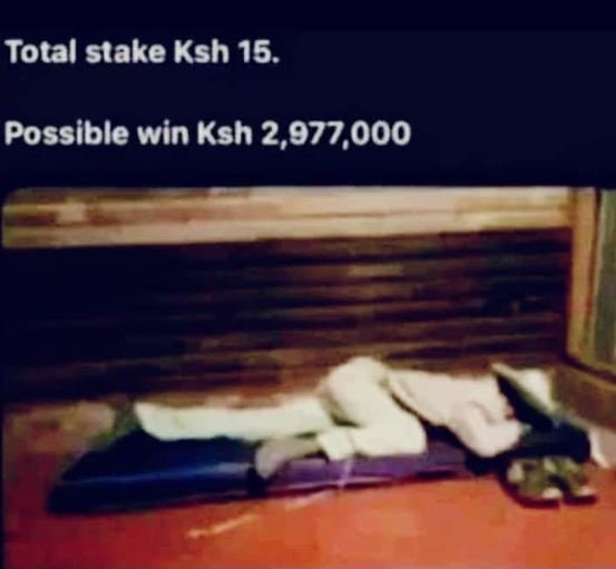 Total slake ksh 15. possible win ksh 2,977,000