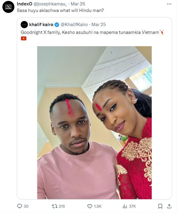 Indexo josephkamau _ mar 26 sasa huyu akiachwa what will hindu man? khalif kairo