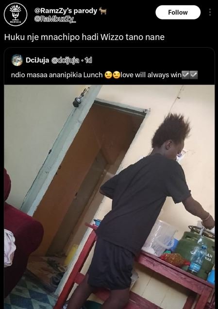 Ramzzy's parody rambuzzy_ follow huku nje mnachipo hadi wizzo tano nane dcijuja