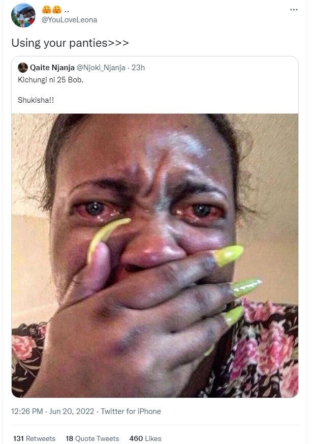 Youloveleona using your panties qaite njanja njoki_njanja 23h kichungi ni 25 bob