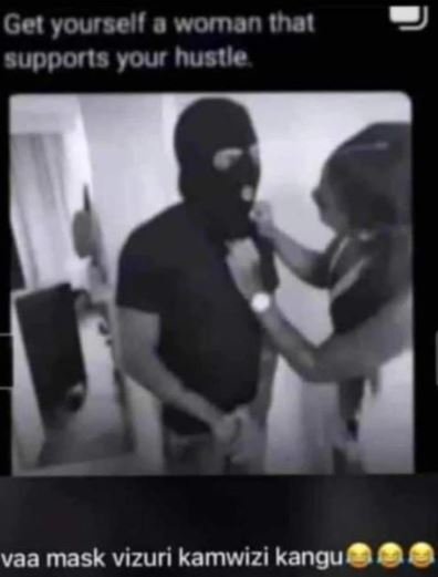Ger voursell 0woman ihal supporis your hustle vaa mask vizuri kamwizi kangu