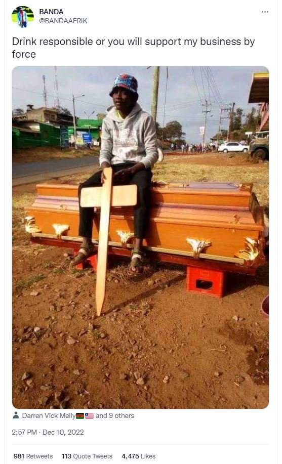 Banda bandaafrik drink responsible or you will support my business by force darr