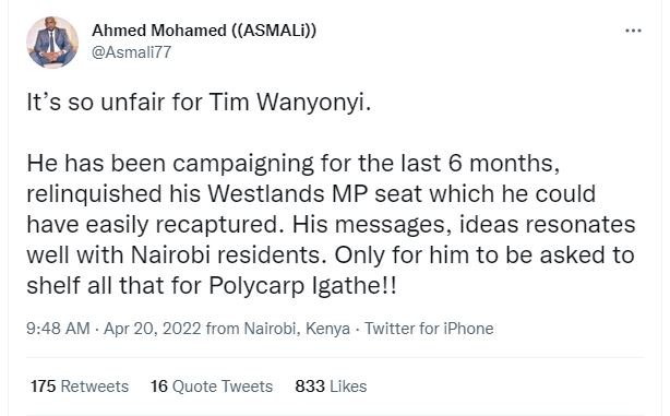 Ahmed mohamed asmali asmali77 it's so unfair for tim wanyonyi. he has been campa