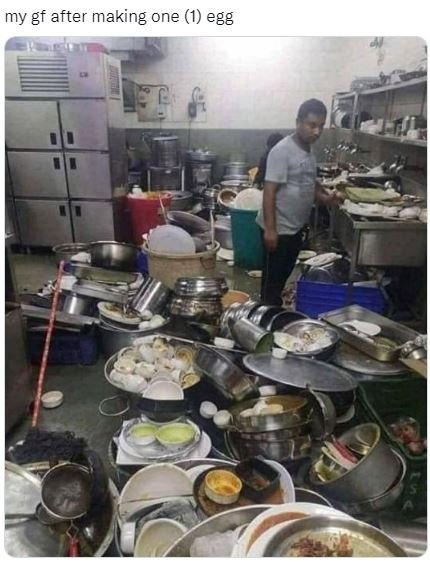 My gf after making one 1 egg