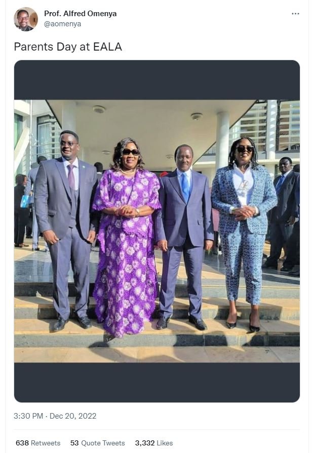 Prof. alfred omenya aomenya parents day at eala 3.30 pm dec 20, 638 retweets 53