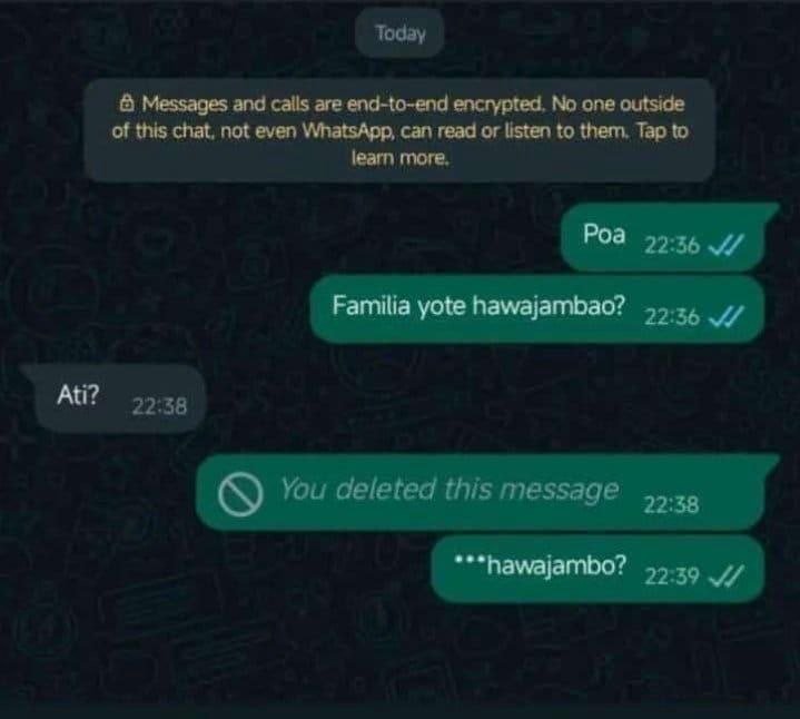 Today 0 messages and calls are endoend encrypted no one outside of this chat not