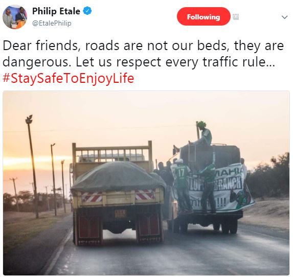 Philip etale etalephilip following dear friends, roads are not our beds, they ar