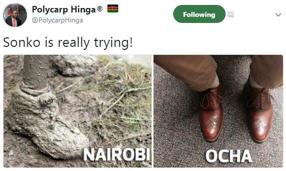 Polycarp hinga polycarphinga following sonko is really trying! nairobii ocha