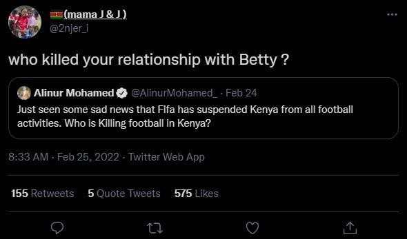 mama JJ 2njer_i who killed your relationship with Betty ? Alinur Mohamed AlinurM