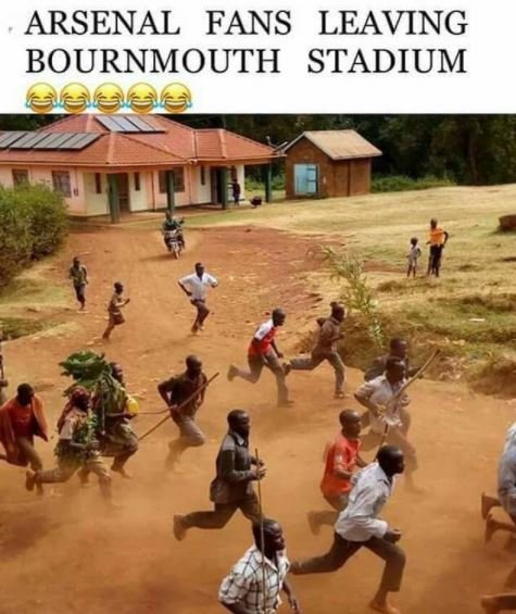 Arsenal fans leaving bournmouth stadium