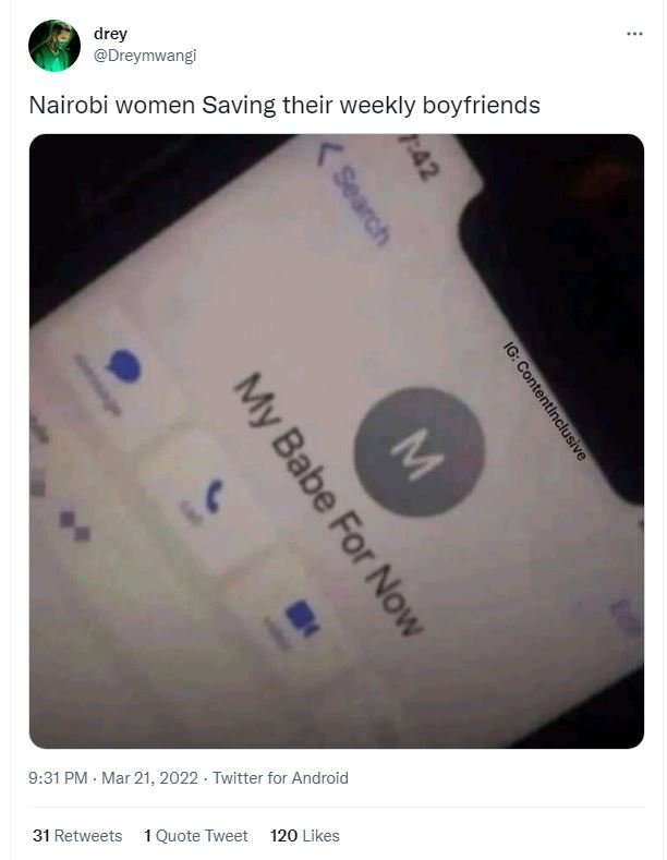 Drey dreymwangi nairobi women saving their weekly boyfriends 1 4 2 g g 9.31 pm m