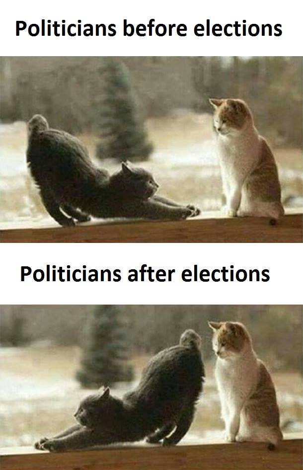 Politicians before elections politicians after elections