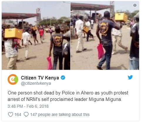 Citizen tv kenya citizentvkenya one person shot dead by police in ahero as youth
