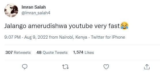 Imran salah imran_salah4 jalango amerudishwa youtube very fast 9.07 pm . aug 9,