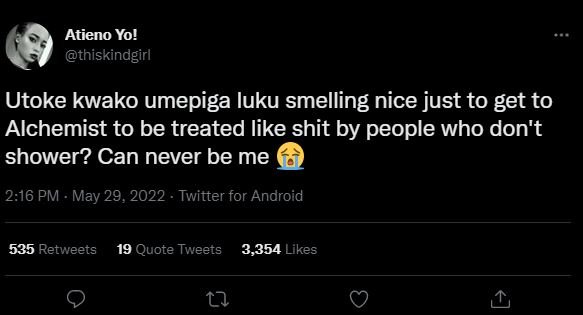 Atieno yo! thiskindgirl utoke kwako umepiga luku smelling nice just to get to al