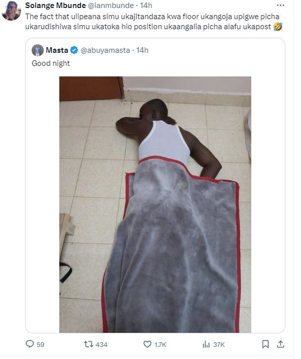 Solange mbunde ianmbunde 14h the fact that ulipeana simu ukajitandaza kwa floor