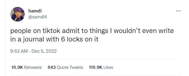 Hamdi xamdl4 people on tiktok admit to things wouldn't even write in a journal w