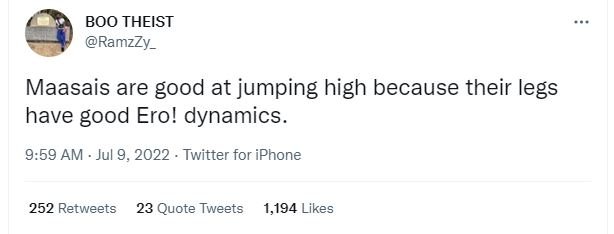 Boo theist ramzzy_ maasais are good at jumping high because their legs have good