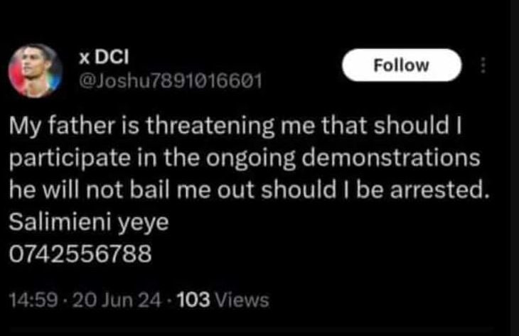 X dci joshu7891016601 follow my father is threatening me that should participate