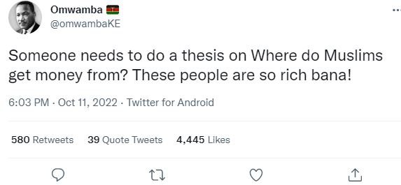 Omwamba omwambake someone needs to do a thesis on where do muslims get money fro