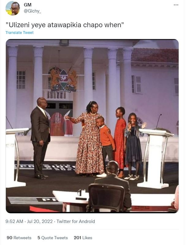 Gm gichy _ ulizeni yeye atawapikia chapo when translate tweet 9.52 am jul 20, tw