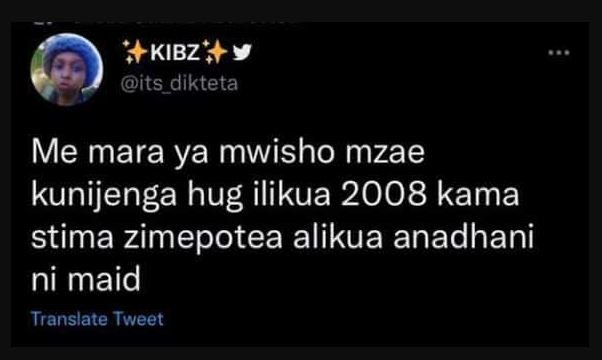 Kibz its_dikteta me mara ya mwisho mzae kunijenga hug ilikua kama stima zimepote