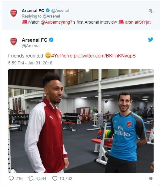 Arsenal fc arsenal replying to arsenal watch aubameyang7 first arsena interview