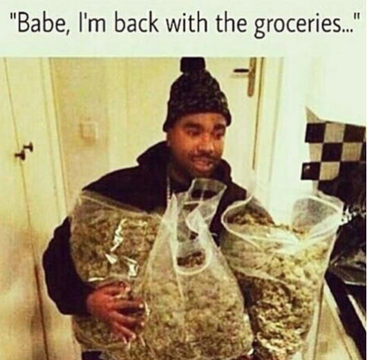 Babe, m back with the groceries_