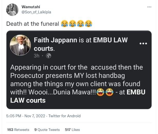 Wamutahi son_of_laikipia death at the funeral àee6 faith jappann is at embu law