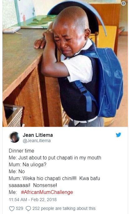 Jean litiema jeanlitiema dinner time me just about to put chapati in my mouth mu