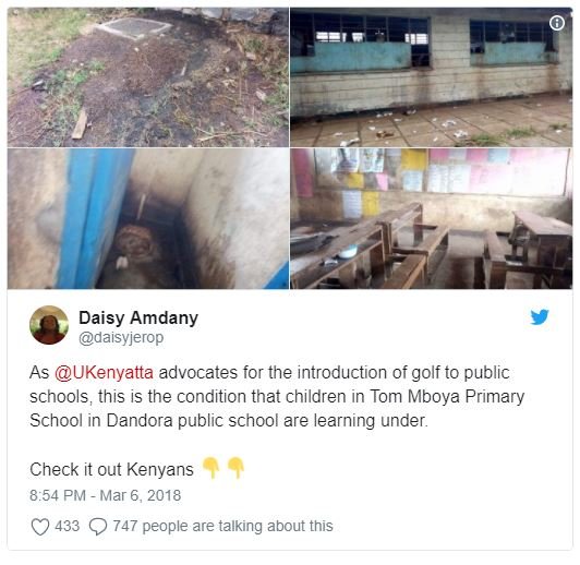 Daisy amdany daisyjerop as ukenyatta advocates for the introduction of golf to p