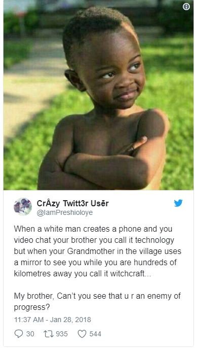 Crhzy twitt3r user iampreshioloye when a white man creates phone and you video c